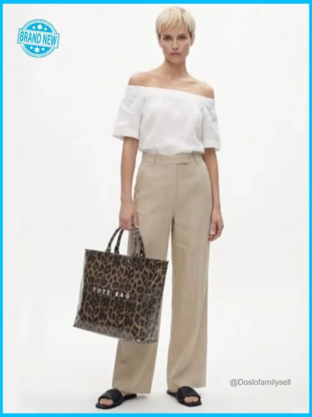 Large PVC Tote Bag Kraft Paper Print Hobo Handbag Work Beach Travel